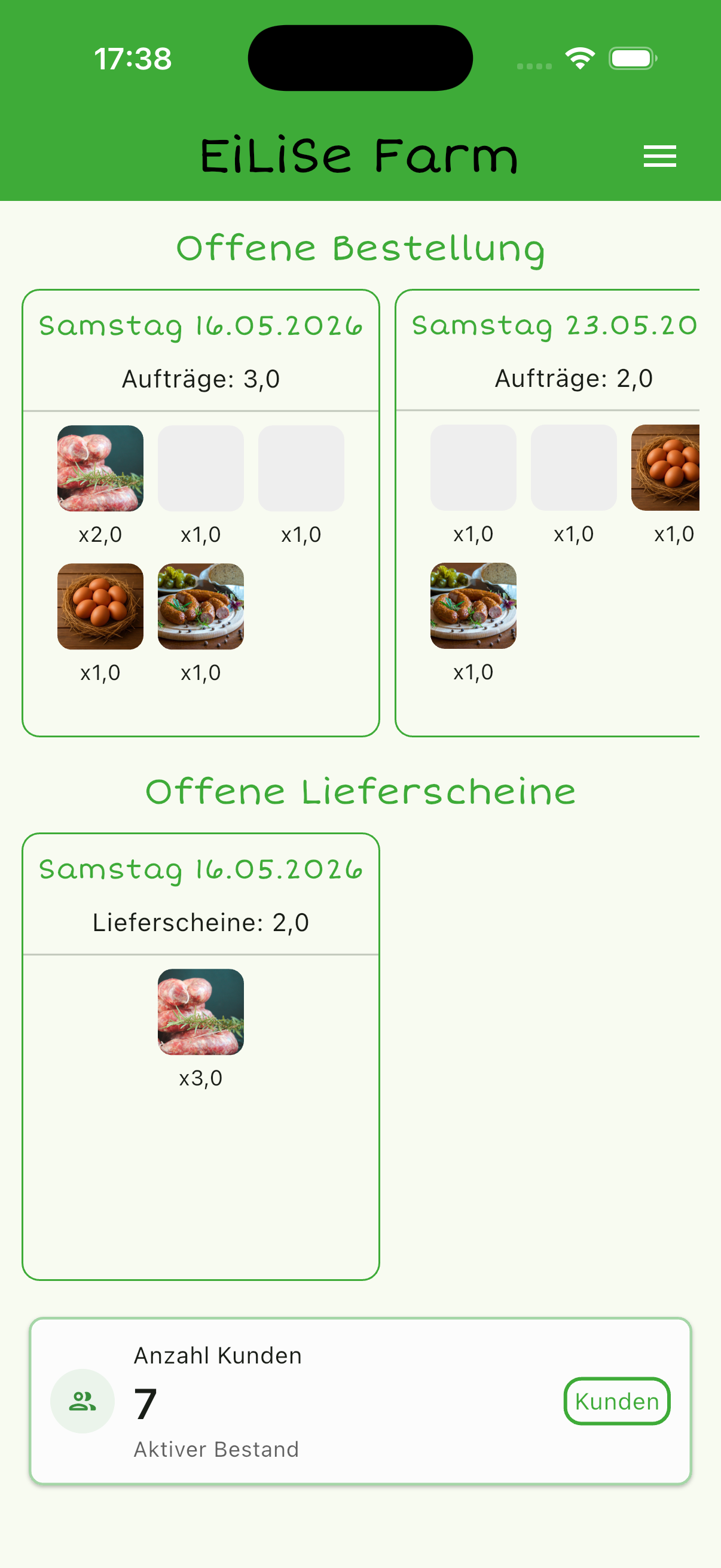 Dashboard mit Monatsanalyse und offenen Vorgängen